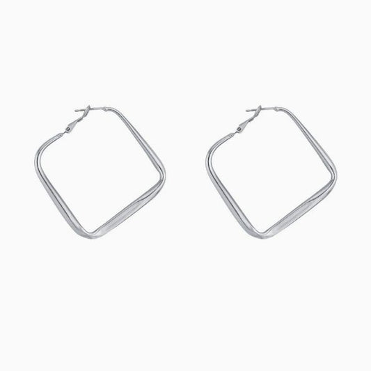 Exaggerated Geometric Big Square Hoop Earrings