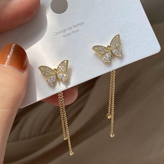 Gentle & Versatile Long Butterfly Earrings