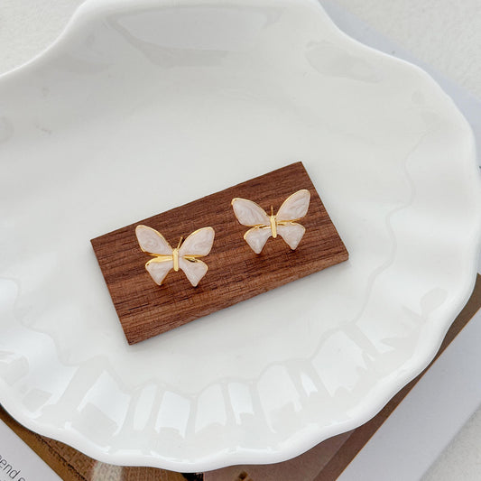 Sweet Colorful Butterfly Enamel Stud Earrings